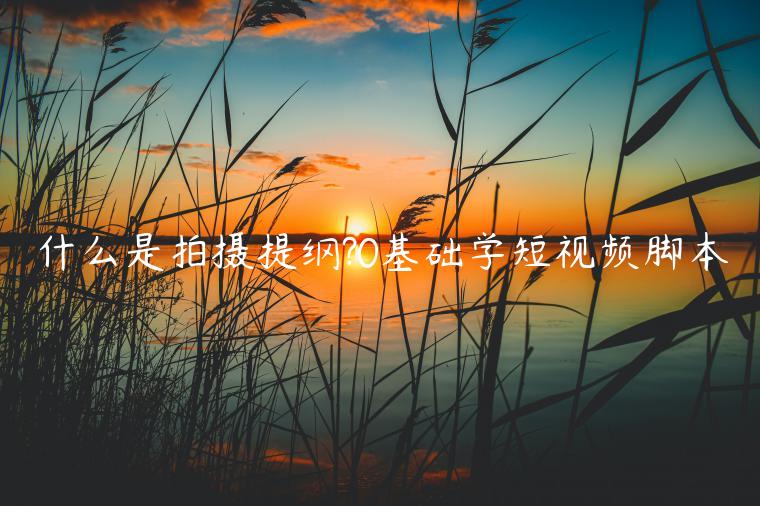 什么是拍攝提綱?0基礎(chǔ)學(xué)短視頻腳本